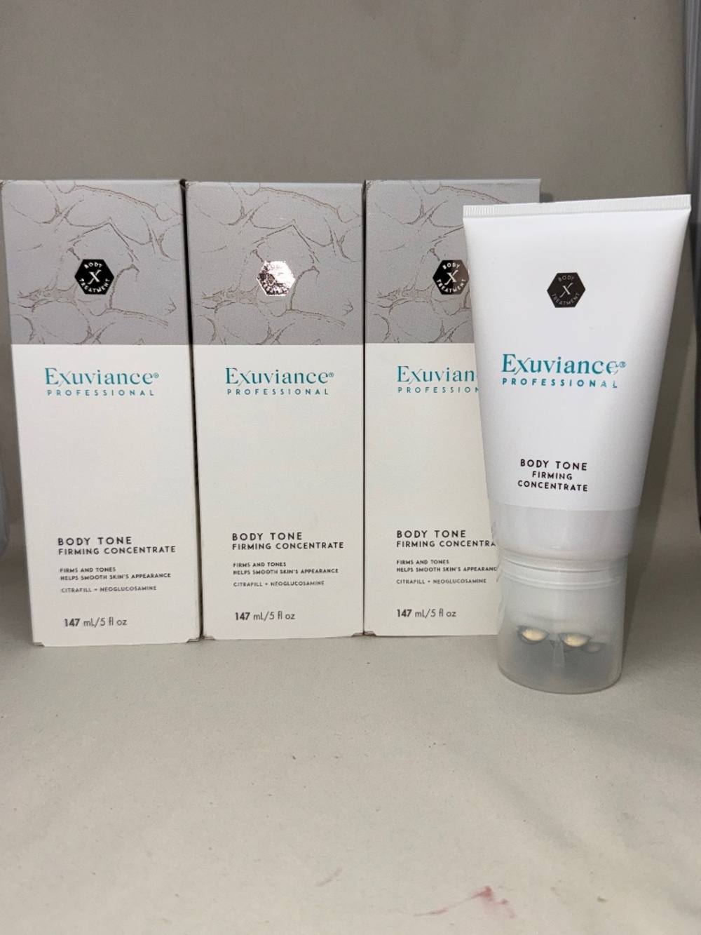 3 PACK - Exuviance BODY TONE Firming Concentrate 5 fl oz / 147 mL NIB Sealed